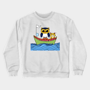 The owl and pussy cat went to sea Crewneck Sweatshirt